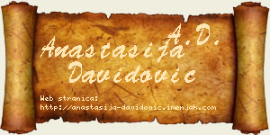 Anastasija Davidović vizit kartica